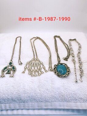 4 Silver Chain Necklaces , items # B-1987-1990, wt. 170 gram.